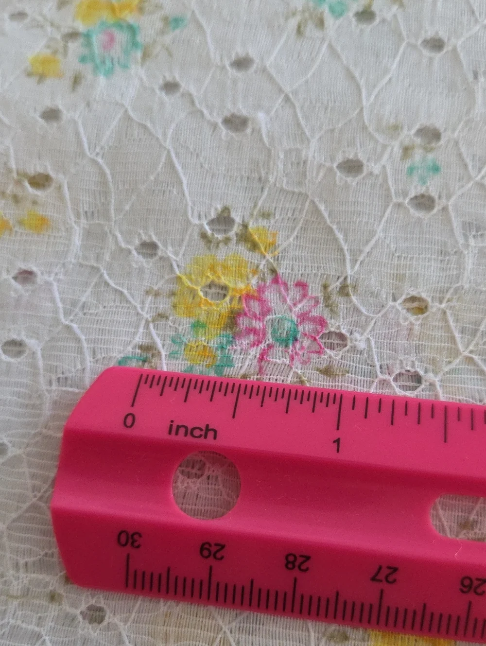 Vintage Super Duper Rare Ditsy Floral Eyelet Pointelle Lace Cotton Fabric 1.6yds